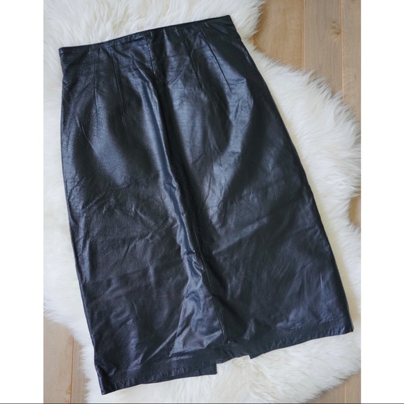 LEATHER SKIRT - Picture 1 of 11